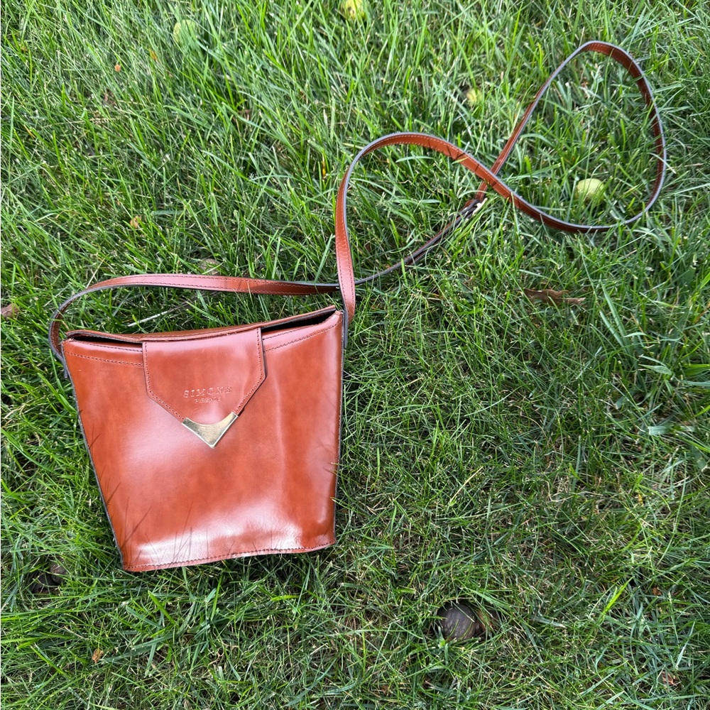 Etienne Aigner Tan Leather Crossbody Bag